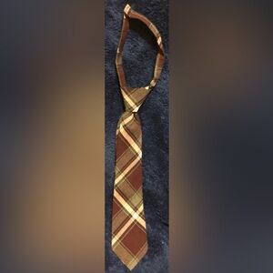 French Toast Boys Plaid Velcro Tie OSFM